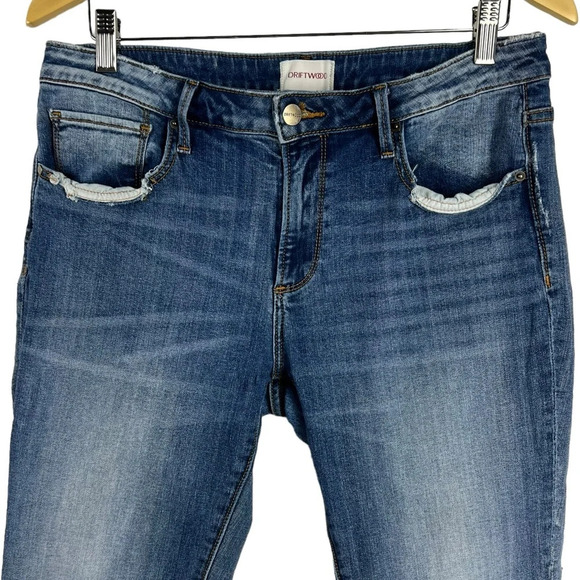 DRIFTWOOD Audrey Washed Weathered Denim Loose fit Straight Leg Ankle Jeans - Picture 2 of 6